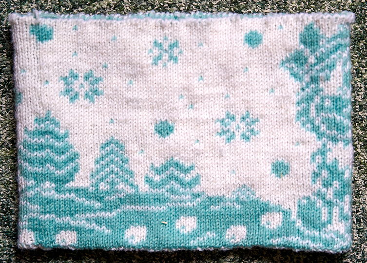 Knitting pattern children's scarf (loop) "Adventure in the Winter Forest"