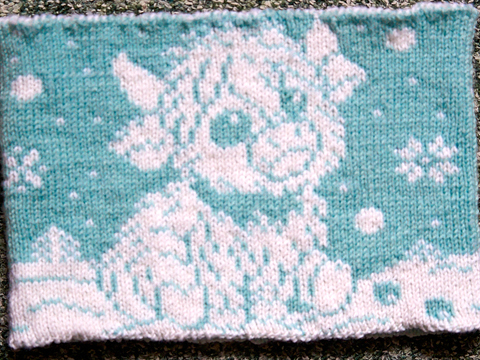 Strickanleitung Kinderschal (Loop) "Abenteuer im Winterwald" Highland Cow