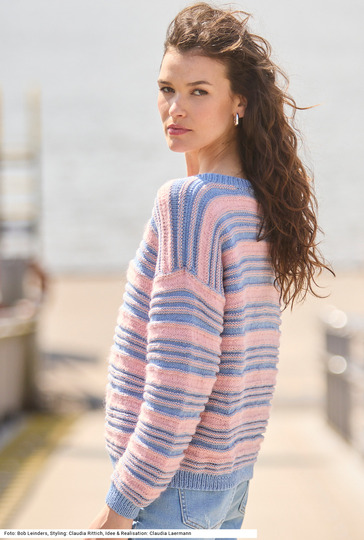 Boxy Pullover mit Streifen