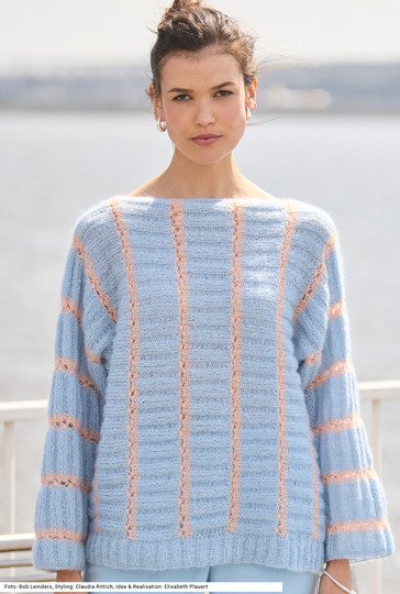 Quergestrickter Pullover