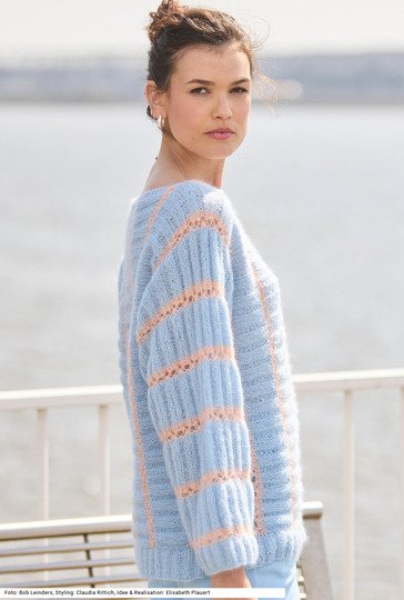 Quergestrickter Pullover