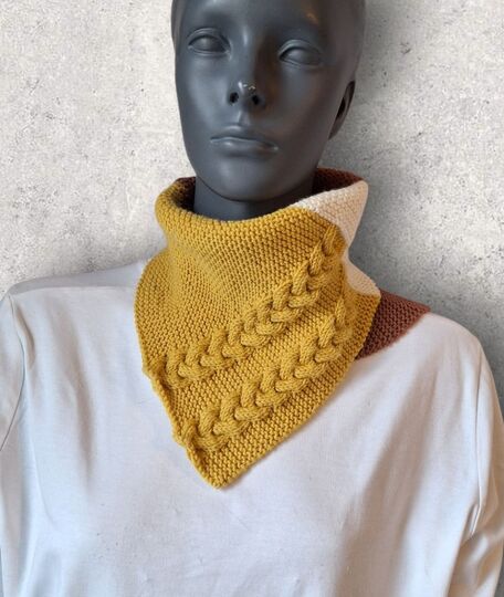 Strickanleitung Halssocke, Kragenschal, Schalkragen, Neckwarmer, Zopf  #351