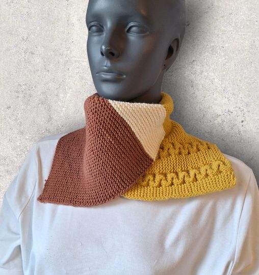 Strickanleitung Halssocke, Kragenschal, Schalkragen, Neckwarmer, Zopf  #351