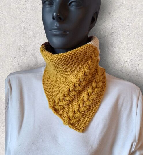 Strickanleitung Halssocke, Kragenschal, Schalkragen, Neckwarmer, Zopf  #351