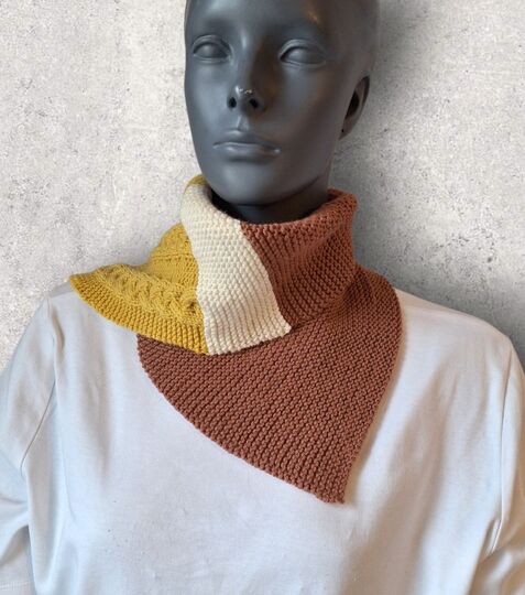 Strickanleitung Halssocke, Kragenschal, Schalkragen, Neckwarmer, Zopf  #351