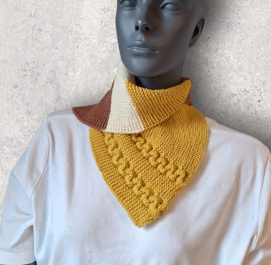 Strickanleitung Halssocke, Kragenschal, Schalkragen, Neckwarmer, Zopf  #351