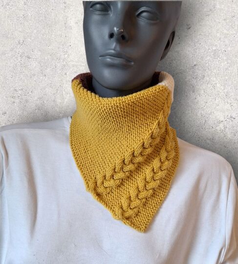 Strickanleitung Halssocke, Kragenschal, Schalkragen, Neckwarmer, Zopf  #351