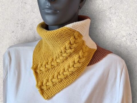 Strickanleitung Halssocke, Kragenschal, Schalkragen, Neckwarmer, Zopf  #351