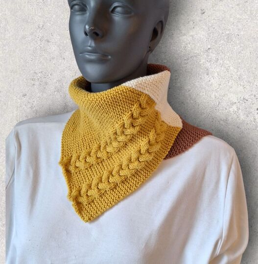 Strickanleitung Halssocke, Kragenschal, Schalkragen, Neckwarmer, Zopf  #351