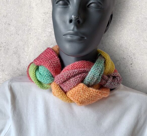 Strickanleitung Knoten-Zopf-Loop, Neckwarmer, Halssocke, Rundschal   #352
