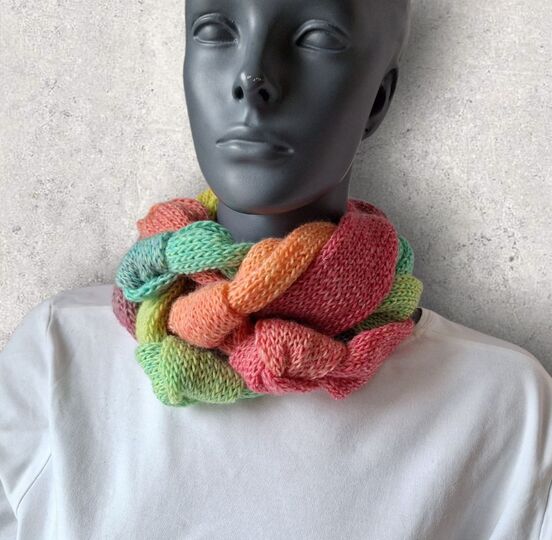 Strickanleitung Knoten-Zopf-Loop, Neckwarmer, Halssocke, Rundschal   #352