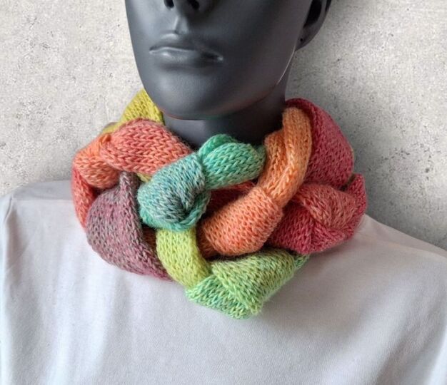 Strickanleitung Knoten-Zopf-Loop, Neckwarmer, Halssocke, Rundschal   #352