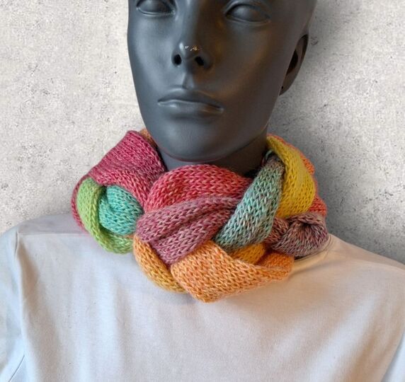 Strickanleitung Knoten-Zopf-Loop, Neckwarmer, Halssocke, Rundschal   #352