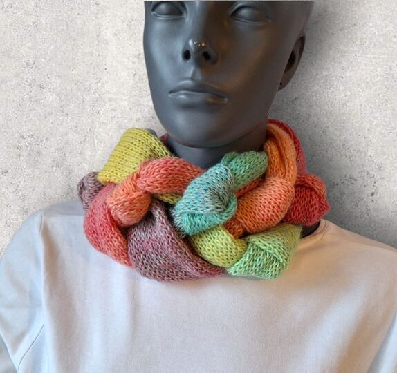 Strickanleitung Knoten-Zopf-Loop, Neckwarmer, Halssocke, Rundschal   #352