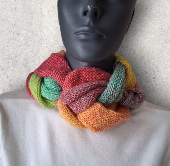 Strickanleitung Knoten-Zopf-Loop, Neckwarmer, Halssocke, Rundschal   #352