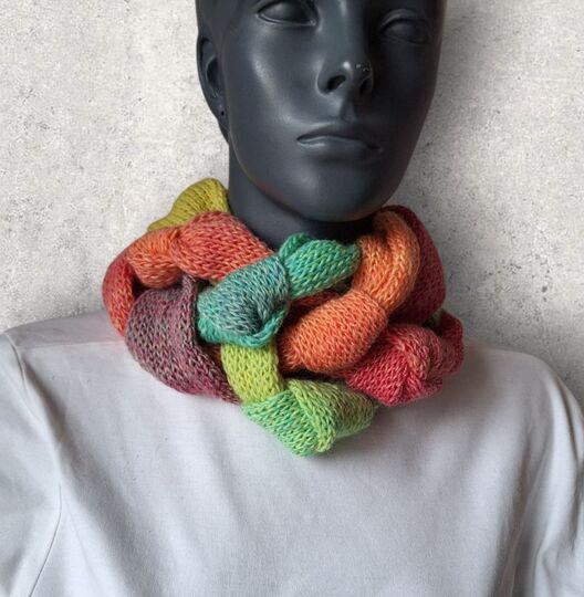 Strickanleitung Knoten-Zopf-Loop, Neckwarmer, Halssocke, Rundschal   #352