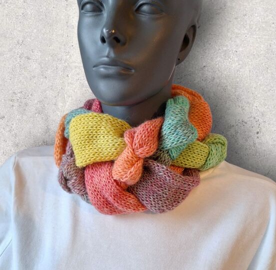 Strickanleitung Knoten-Zopf-Loop, Neckwarmer, Halssocke, Rundschal   #352