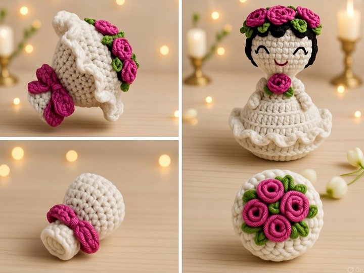 Reversible Brautstrauß Blumen – Häkelanleitung von nontycrochet