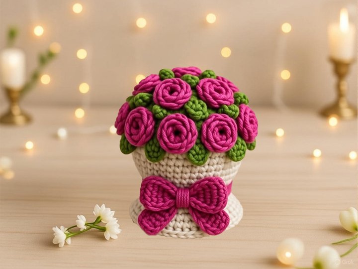 Reversible Brautstrauß Blumen – Häkelanleitung von nontycrochet