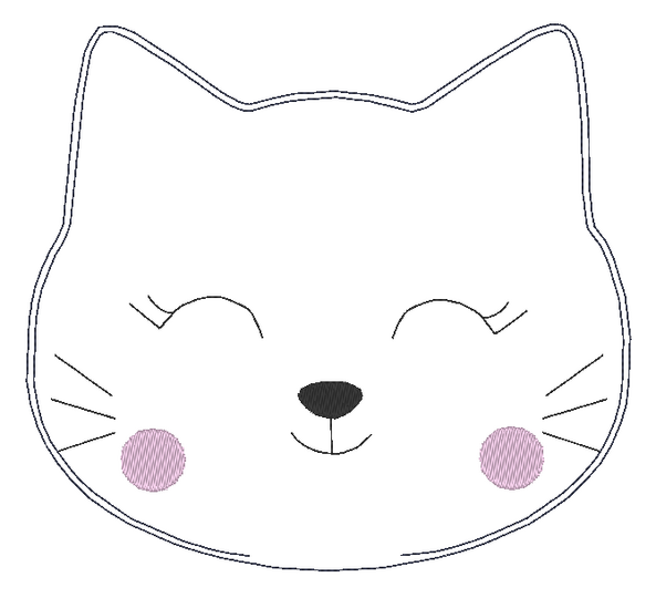 Stickdatei - Katze 4 ITH in 5 Gr. Kissen Kirschkernkissen