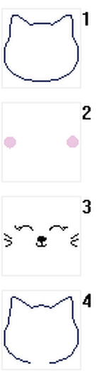 Stickdatei - Katze 4 ITH in 5 Gr. Kissen Kirschkernkissen