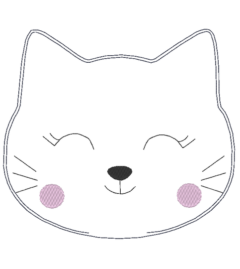 Stickdatei - Katze 4 ITH in 5 Gr. Kissen Kirschkernkissen