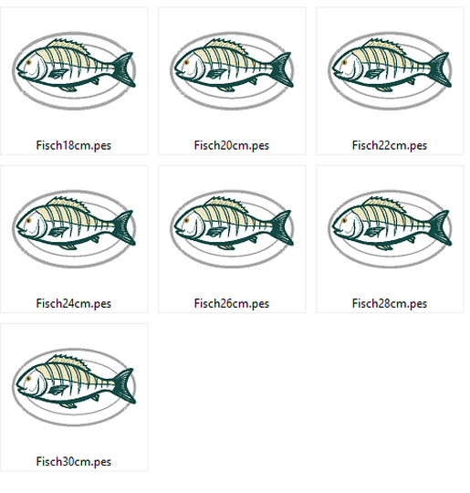 Stickdatei -  Fisch auf dem Teller