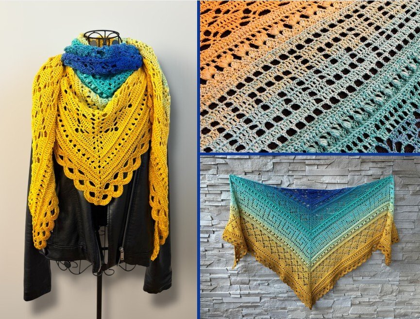 Crochet Pattern Triangular Scarf "Abia"