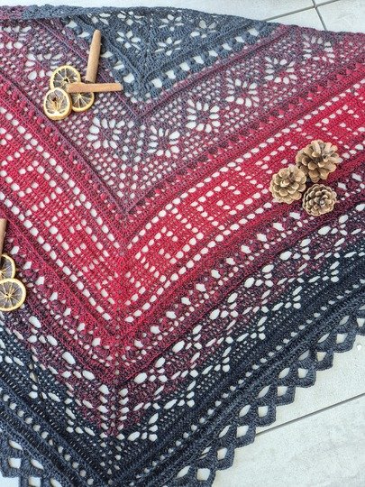 Crochet Pattern Triangular Scarf "Abia"