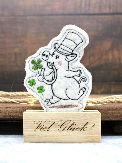 Stickdatei ITH SET Schwein Glücksbringer