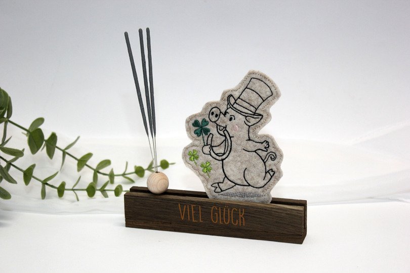 Stickdatei ITH SET Schwein Glücksbringer