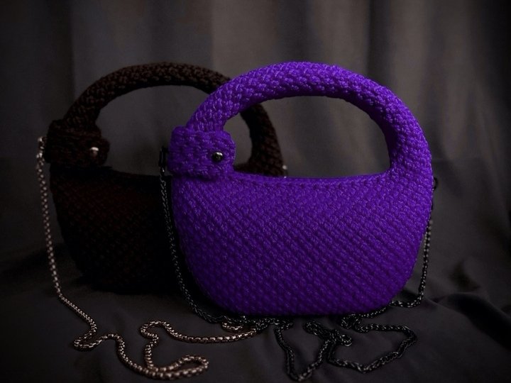 Crochet pattern hobo handbag PDF and video tutorial