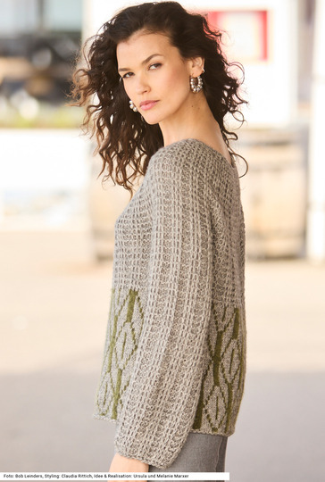 Pulli mit Rundpasse und Jacquardmuster