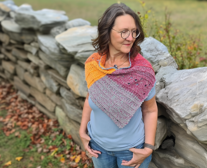 Frauhohmanns Schulterwärmer "MusterWechsel" - Würfelhäkeln (kostenlos)