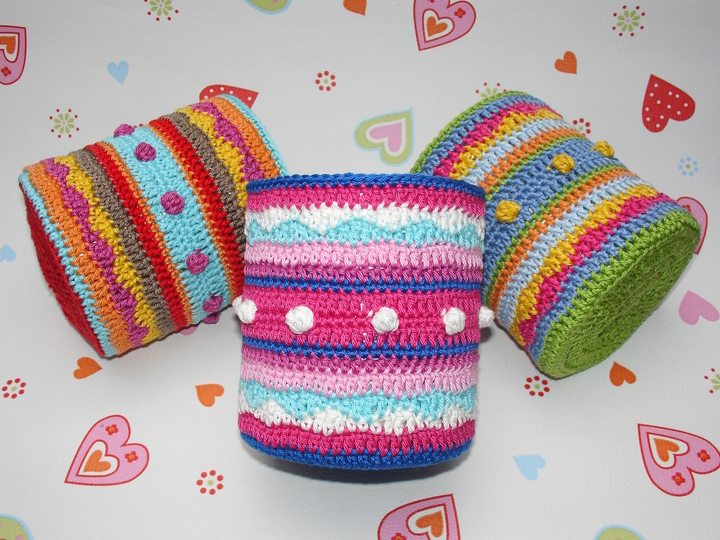 Crochet Pattern for Can Covers, Crocheted Storage Cans, Upcycling Easy DIY