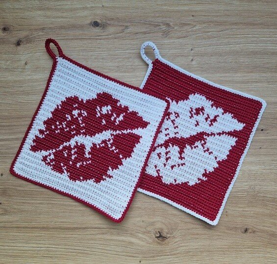 Häkelanleitung Topflappen "Mund"