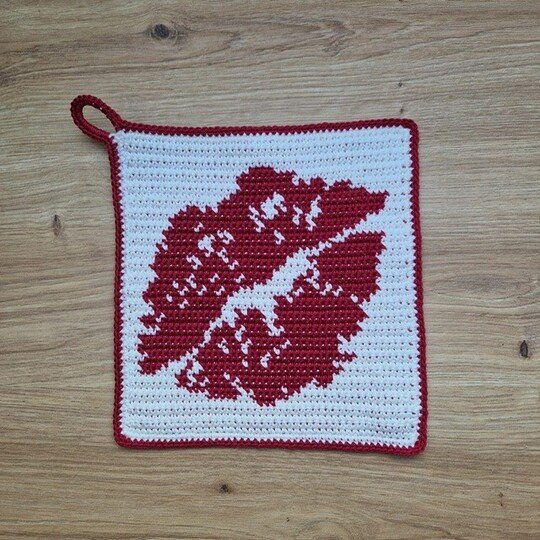 Häkelanleitung Topflappen "Mund"