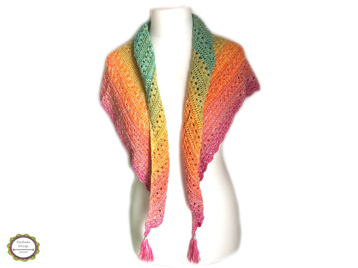 Tuch "Estoril" Bobbeltuch Häkelanleitung, einfaches Muster, Dreieckstuch