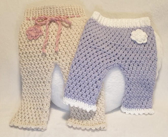 Anleitung für gehäkelte Babyhose Fiona 0–36 Monate