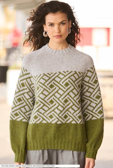 Raglanpulli mit Jacquardmuster