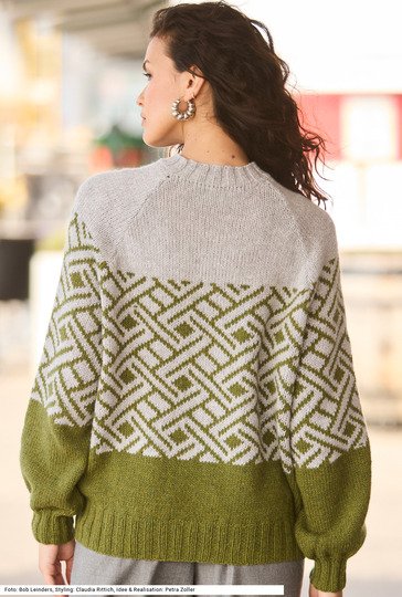 Raglanpulli mit Jacquardmuster