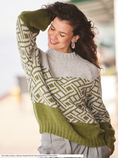 Raglanpulli mit Jacquardmuster