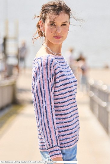 Pulli mit Diagonal- und Querstreifen