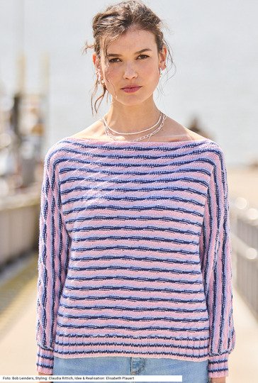 Pulli mit Diagonal- und Querstreifen