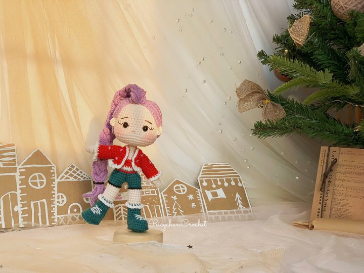 Crochet doll pattern | Purple hair Kpop girl | PDF Pattern in English only