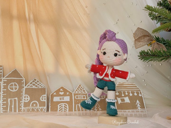 Crochet doll pattern | Purple hair Kpop girl | PDF Pattern in English only
