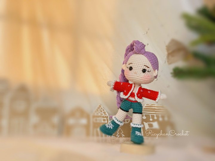 Crochet doll pattern | Purple hair Kpop girl | PDF Pattern in English only