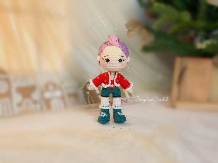 Crochet doll pattern | Purple hair Kpop girl | PDF Pattern in English only