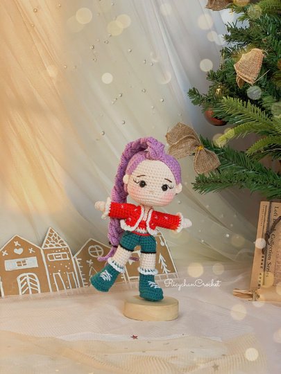 Crochet doll pattern | Purple hair Kpop girl | PDF Pattern in English only