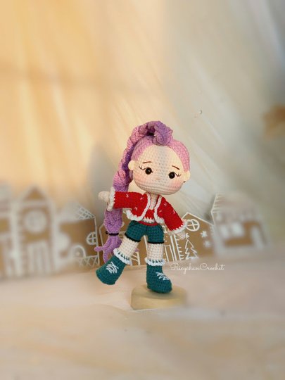 Crochet doll pattern | Purple hair Kpop girl | PDF Pattern in English only